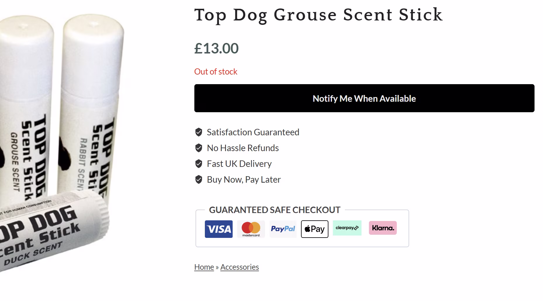 Back in Stock notification signup on a WooCommerce product page